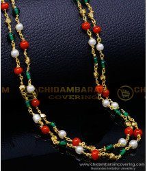 CHN310 - Traditional Double Line Navaratna Chain Designs for Ladies