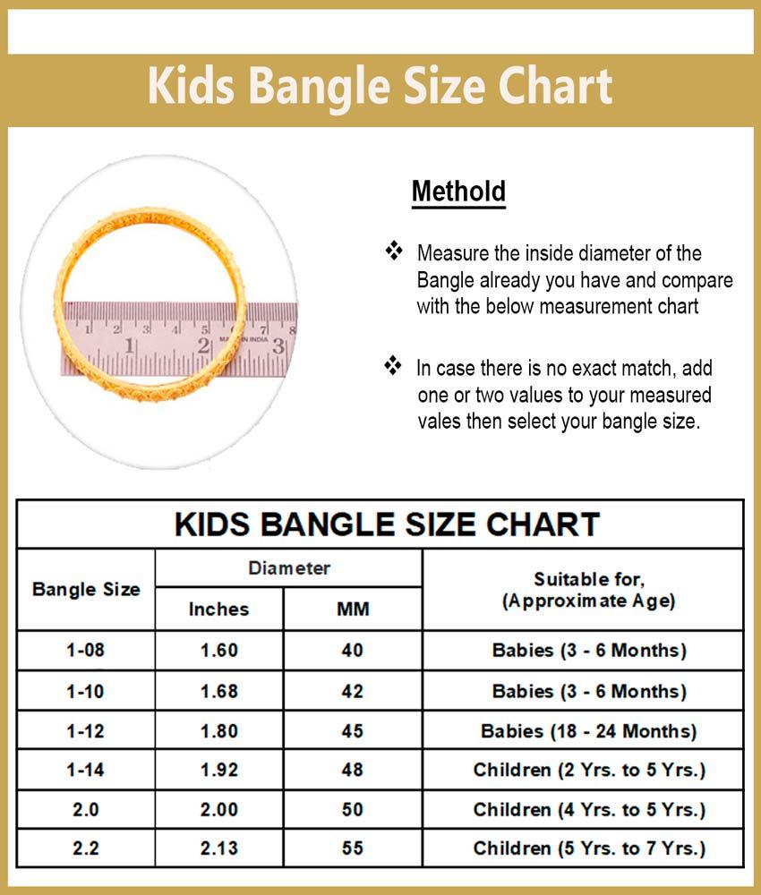 KBL055 - 2.2 Size Kids Bangles Gold Design Singles Kada Bangles for Baby Girl 