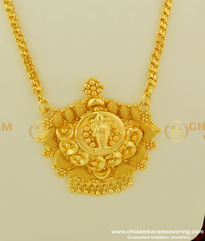 DCHN077 - Traditional Dollar Collection Lakshmi Design Pendant Gold Design Chain Buy Online