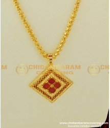 DCHN082 - New Model High Quality CZ Stone Pendant with Long Chain Latest Pendant Collections 