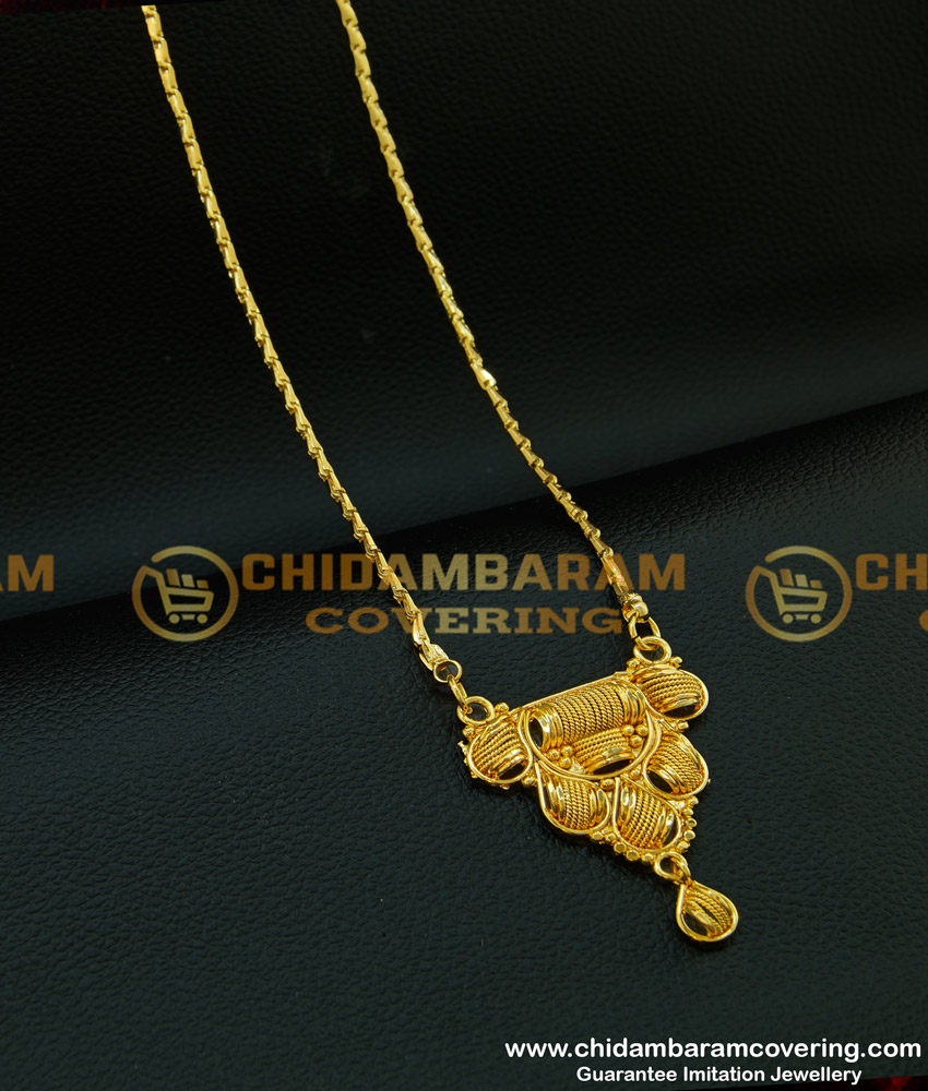 DCHN094 - Gold Covering Light Weight Daily Use Dollar with Long Chain for Ladies
