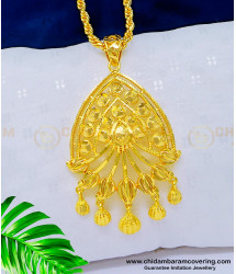 DCHN154 - Attractive Gold Design Pendant with Chain Original Gold Plated Jewellery Online