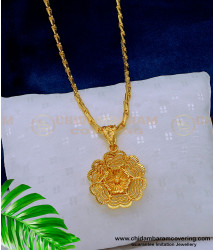 DCHN191 - Premium Quality Gold Plated Unique Flower Locket Chain for Women 