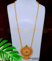 South Indian Bridal Wear Long Chain with Stone Pendant Design