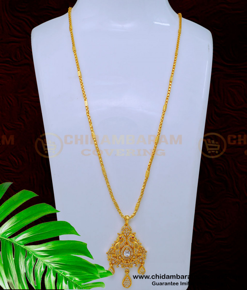 1 Gram Gold Jewellery Long Chain with Dollar Online Shopping
