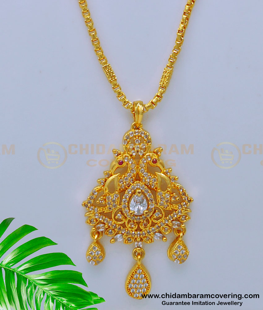 1 Gram Gold Jewellery Long Chain with Dollar Online Shopping