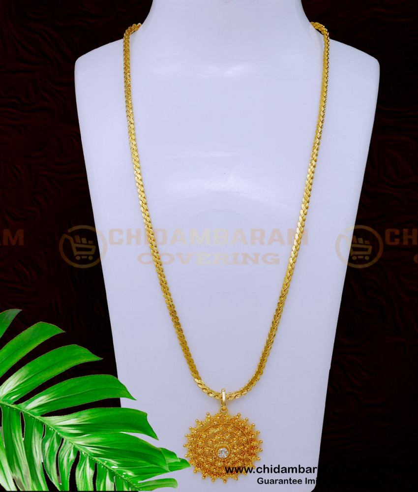  Women gold plated dollar chain, 1 gram gold chain,  gold plated long chain for ladies, Traditional Dollar Chain, locket chain, 1 gram gold plated chain