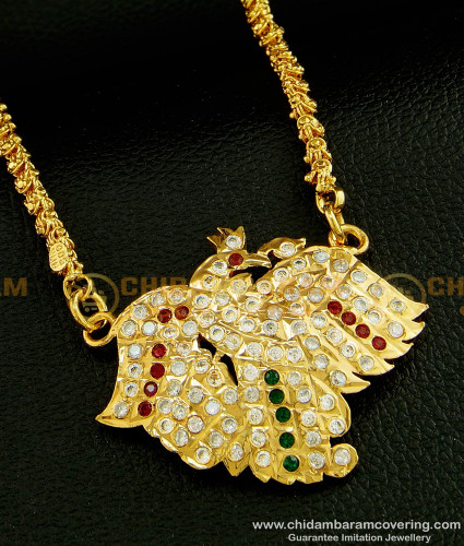 DLR068 - Attractive Five Metal Peacock Design Dollar with Chain Guaranteed Jewelry Online  