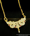 DLR076 - Gold Plated Traditional Design Impon Pendant with Chain Imitation Jewellery Online 