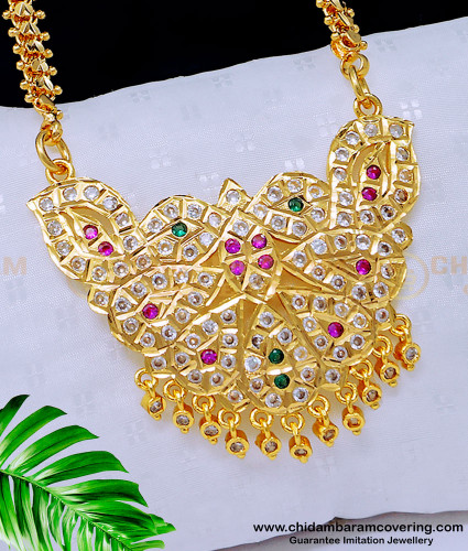 DLR121 - Latest Gold Design First Quality Impon Stone Dollar With Heart Design Chain online 