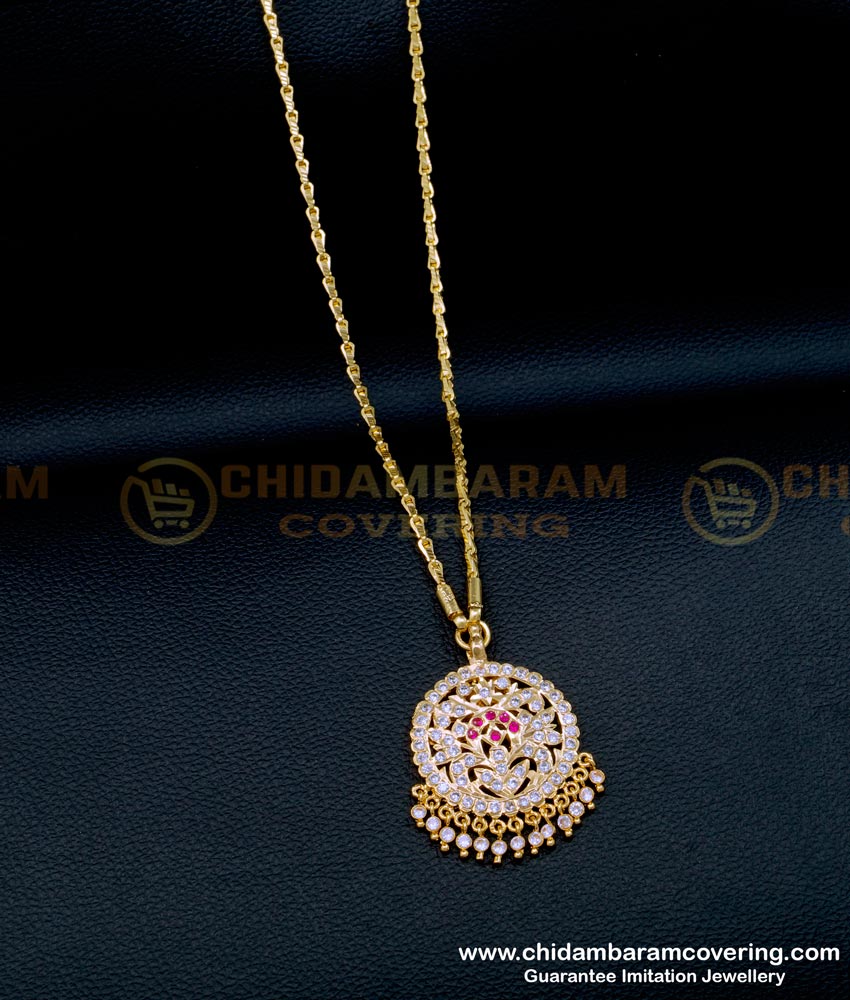 Latest Round Shape Stone Dollar Chain Panchaloha Jewellery