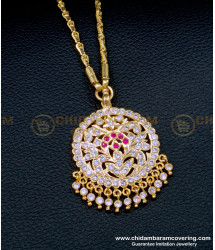 DLR181 - Latest Round Shape Stone Dollar Chain Panchaloha Jewellery