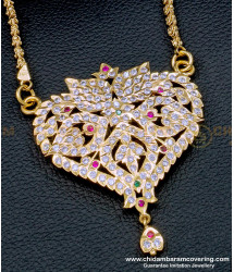 DLR191 - Latest Impon South Indian Dollar Chain Designs for Female
