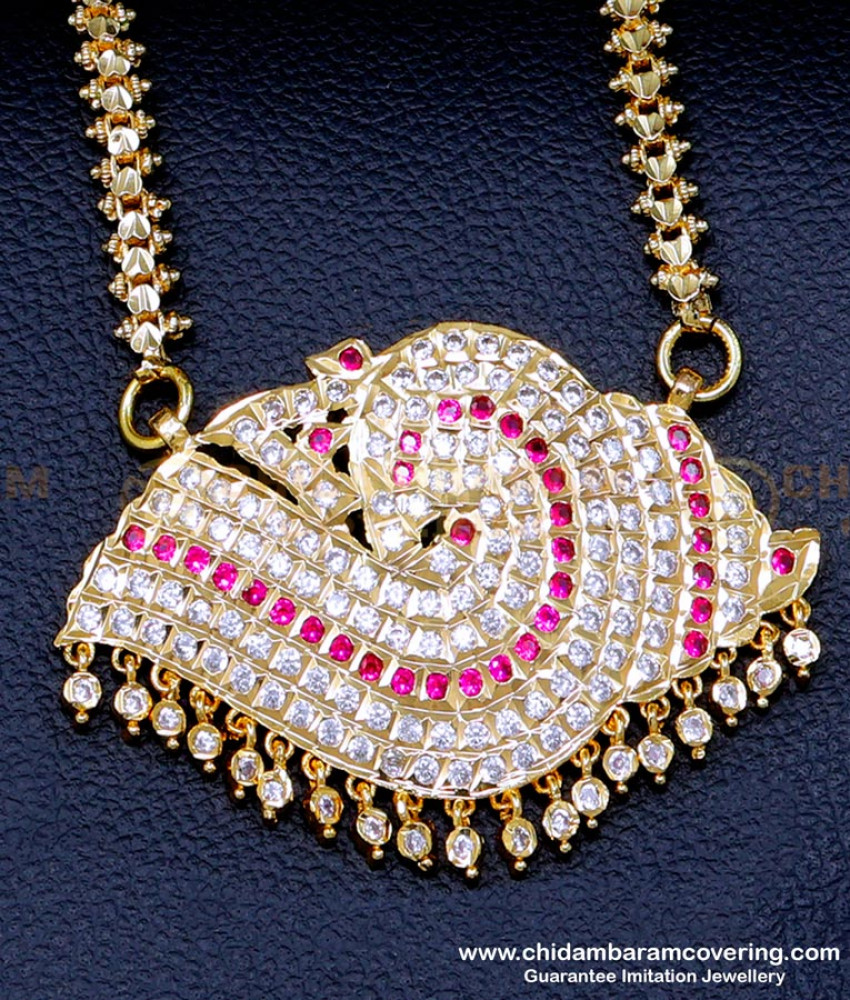 pendant chain designs, sangu chakra pendant, traditional gold stone dollar designs, valampuri sangu pendant, Sangu dollar design gold