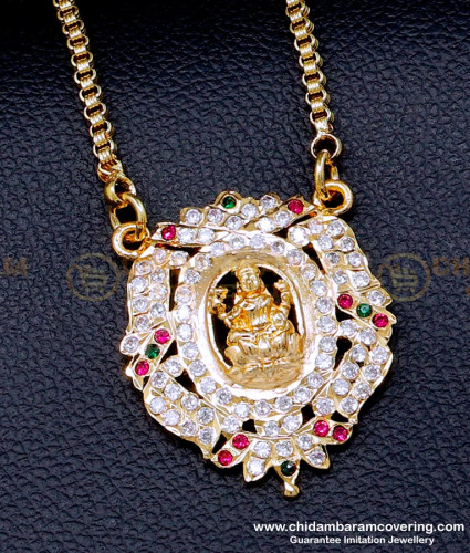 DLR253 - First Quality Impon Jewellery Stone Lakshmi Dollar Chain