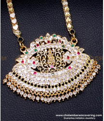 DLR259 - Latest Big Lakshmi Pendant with Chain Design for Women