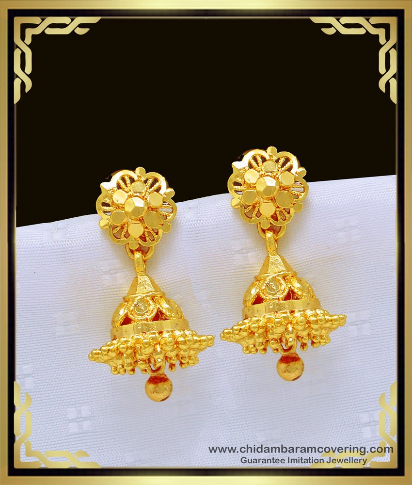 south indian earrings, gold puttalu, 