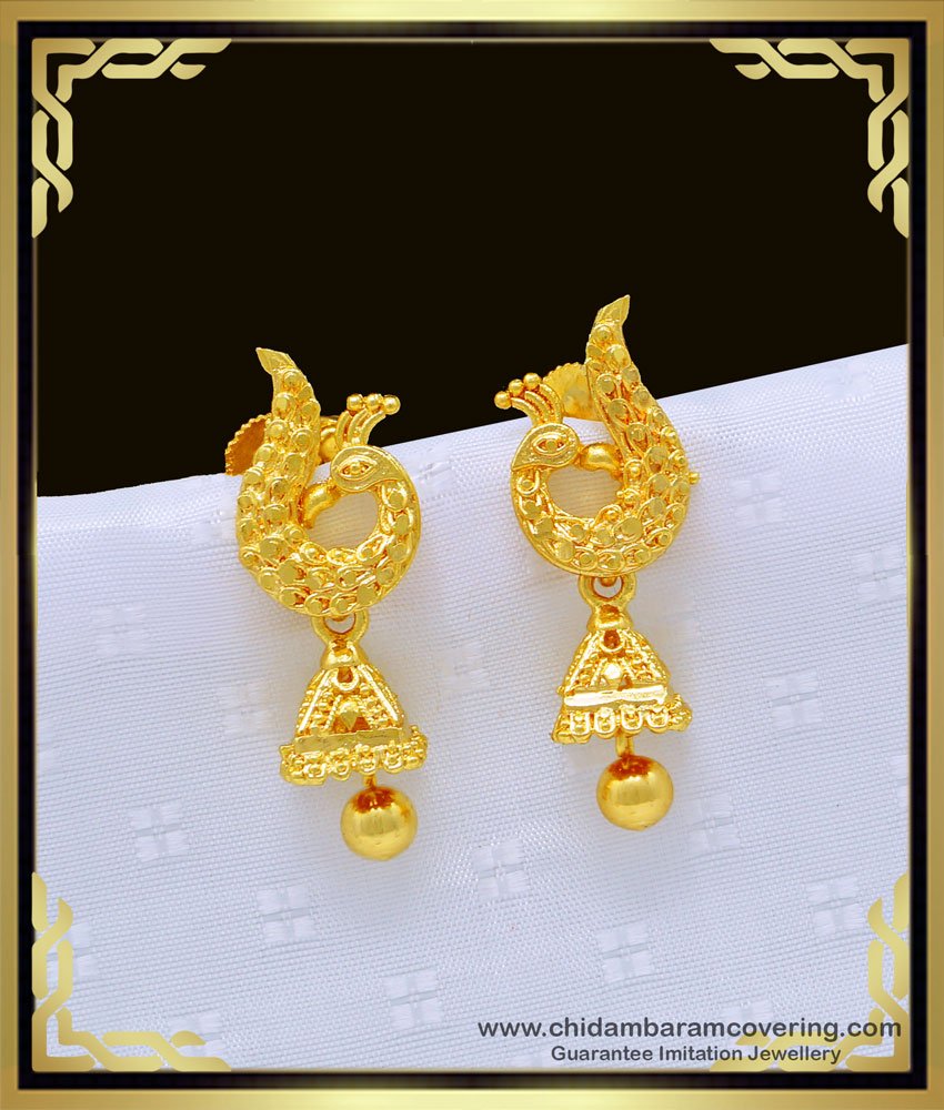 gold plated studs, new model earring, 