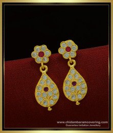 ERG1012 - Gold Design Daily Wear Impon Earring 1 Gram Gold Five Metal Earrings