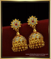 ERG1016 - Beautiful Bridal Wear Gold Stone Jhumkas Earring for Women 