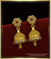 ERG1018 - Five Metal Latest Jhumkas Design First Quality Stone Impon Jimiki for Girls