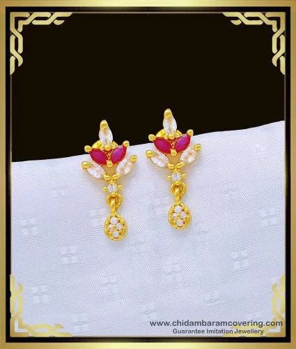 Buy oh wow one gram gold studs earring jhumki pack of2 (Gold) Online In  India At Discounted Prices