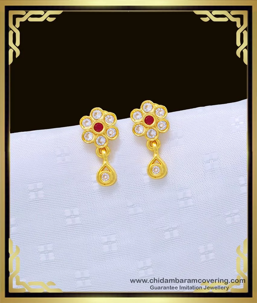 Latest Light Weight Gold Ear Studs Designs With weight & Price | gold  earrings Tops Designs | Rose mehndi designs, Gold earrings designs, Bridal  jewelery