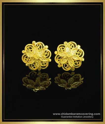J18314 Small Size Light Weight Gold Covering Daily Wear Jhumka Earrings  Online  JewelSmartin
