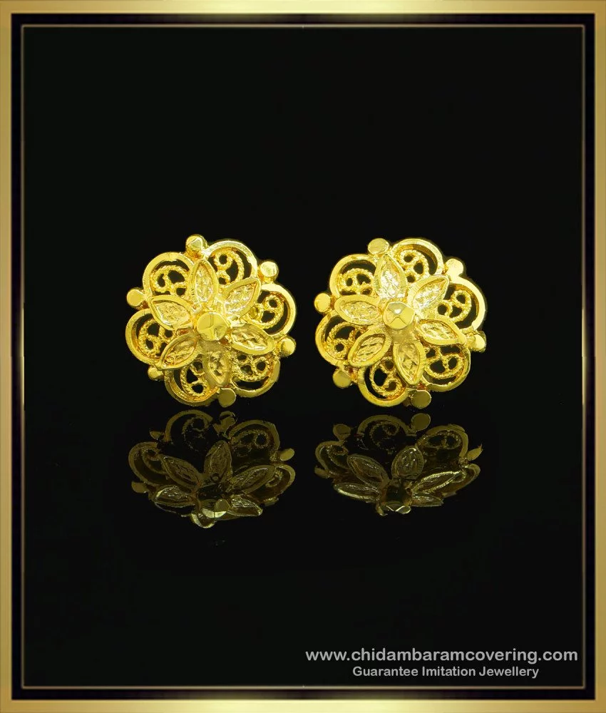 Buy Floral Design Round Pearl Stud Earrings, 18K Gold Plated Sparkle  Firework Flower Earrings, Elegant Fine Pearls Wedding Earrings UK Online in  India - Etsy