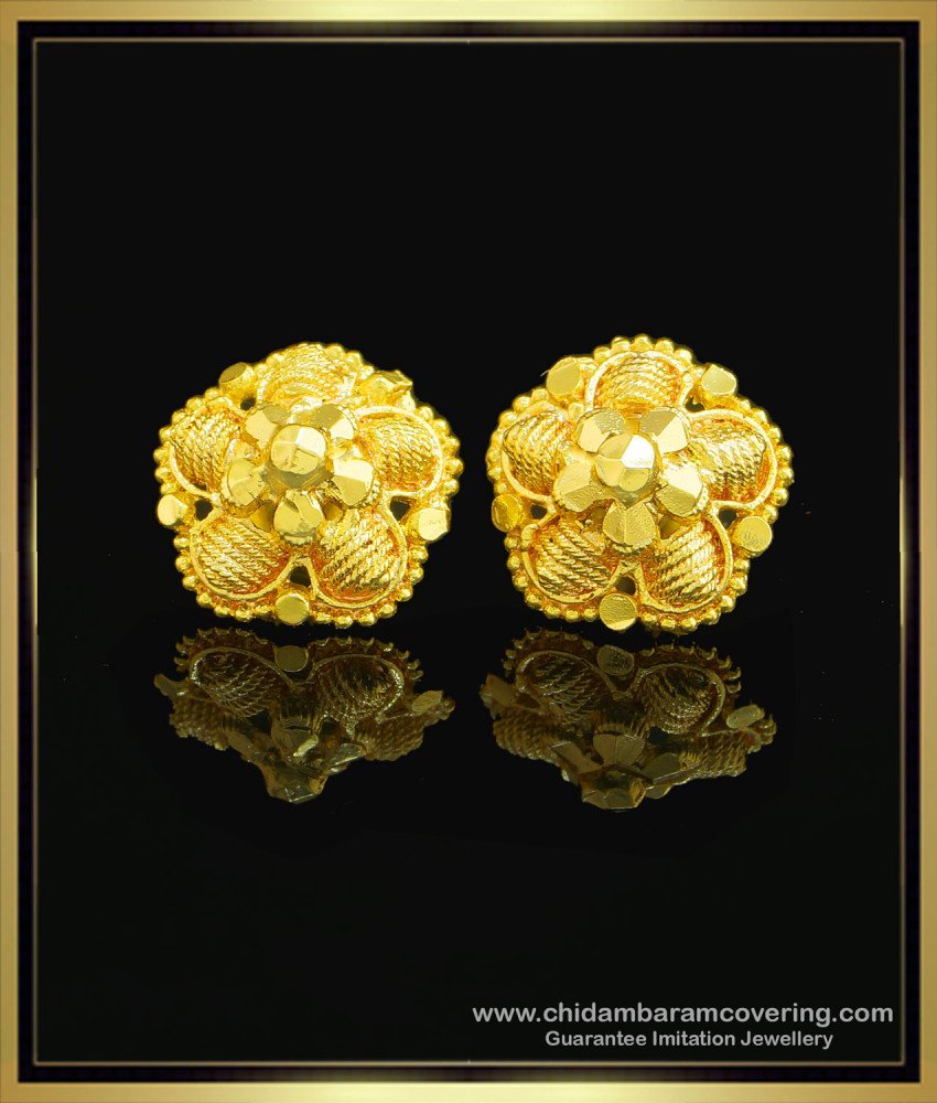 Buy Traditional Kerala Light Weight Ear Studs Gold Design Imitation Jewelry