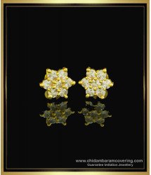 ERG1043 - Sparkling American Diamond Seven White Stone Earrings Buy Online