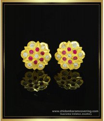 ERG1048 - Impon Real Gold Earring Flower Design One Gram Gold Five Metal Jewellery Online