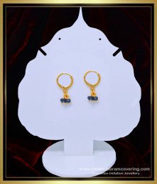 ERG1051 - Gold Plated Daily Wear Black Crystal Drops Small Bali Earring Online