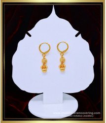 ERG1056 - 1 Gram Gold Guarantee Golden Beads Small Bali Earrings Latest Imitation Jewelry