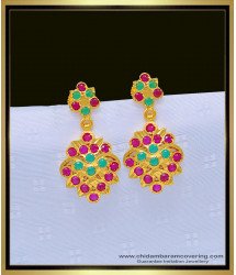 ERG1067 - Panchaloham Ruby Emerald One Gram Gold Impon Earring Online Shopping 