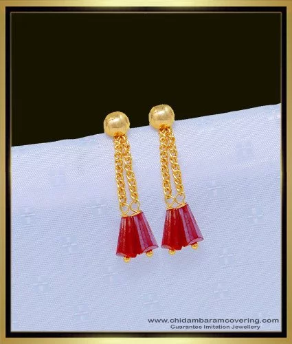Trendy Conical Danglers Long Hanging One Gram Gold Earrings ER2426