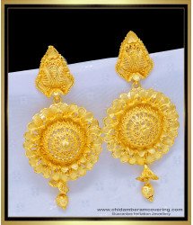 ERG1084 - Unique Flower Design Gold Finish Forming Long Earring Indian Jewellery Online