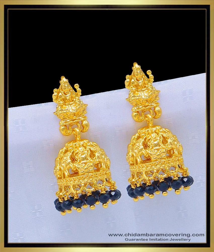 latest black beads gold earrings with weight | Gold Black beads earrings|  Latest Gold Earrings - YouTube