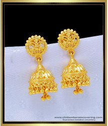 ERG1090 - New Design Jhumkas Earring One Gram Gold Daily Wear Plain Jimiki Buy Online