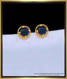 ERG1091 - Traditional Gold Design One Gram Gold Black Beads Stud Earring for Women