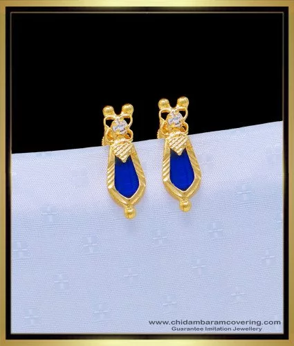 Yellow Earrings Design - Gold Stud Earrings - Stud Earrings for Girls - Jia  Stud Earrings by Blingvine