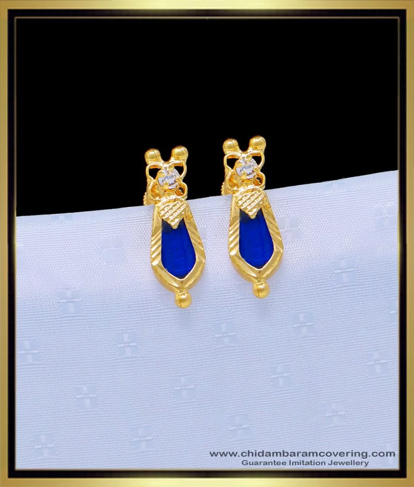 Buy Latest Flower Model Kerala Earring Daily Wear 1 Gram Gold Earrings