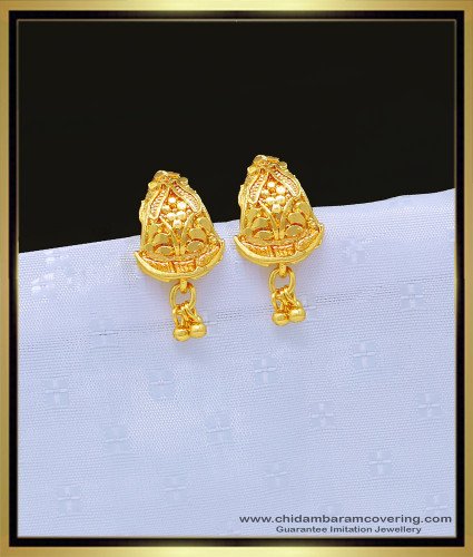 ERG1117 - Trendy Gold Design Daily Wear Guaranteed Gold Covering Earrings Online 