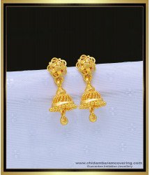 ERG1122 - Daily Wear Small Jhumkas Design One Gram Gold Daily Wear Plain Jimiki Buy Online