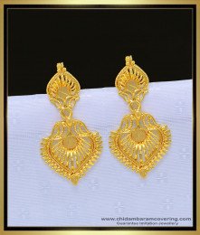 ERG1124 - Pure Gold Plated Light Weight Daily Wear Earrings for Women 