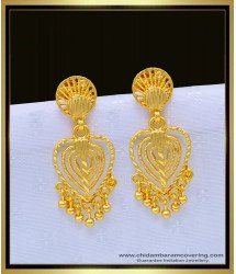 ERG1125 - Pure Gold Plated Gold Model Light Weight Daily Wear Earrings Buy Online