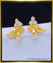 ERG1142 - Modern Diamond Earring Design Sparkling White Stone Designer Earrings Online