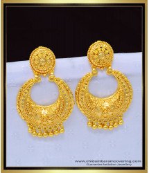ERG1144 - Pure Gold Plated Guaranteed Plain Chandbali Earring for Women 