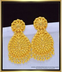 ERG1145 - Beautiful Gold Design 1 Gram Gold Light Weight Dangle Earrings for Women