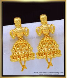 ERG1155 - 1 Gm Gold Dancing Doll Earrings Palin Butta Bomma Earrings Gold Design Online